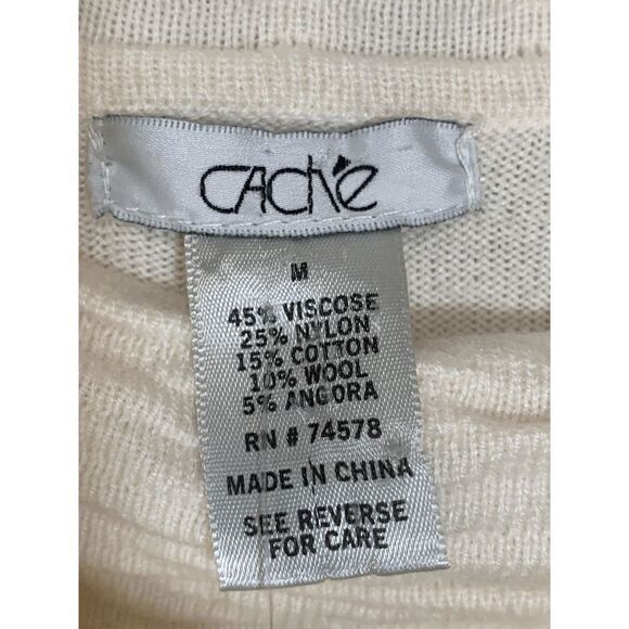 Caché Womens Sweater Long Cowl Neck Ivory Medium - Picture 4 of 7